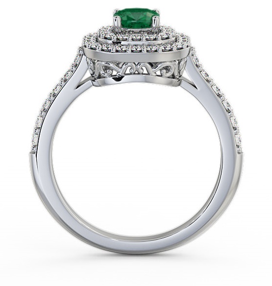 Cluster Emerald and Diamond 1.09ct Ring 18K White Gold GEM9_WG_EM_THUMB1 