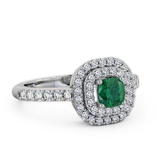 Cluster Emerald and Diamond 1.09ct Ring 18K White Gold GEM9_WG_EM_THUMB1