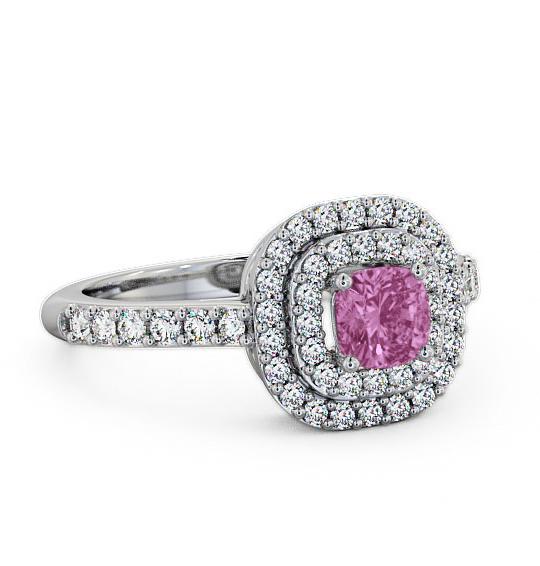 Cluster Pink Sapphire and Diamond 1.24ct Ring 18K White Gold GEM9_WG_PS_THUMB1