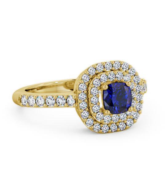 Cluster Blue Sapphire and Diamond 1.24ct Ring 9K Yellow Gold GEM9_YG_BS_THUMB1