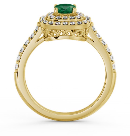 Cluster Emerald and Diamond 1.09ct Ring 18K Yellow Gold GEM9_YG_EM_THUMB1 
