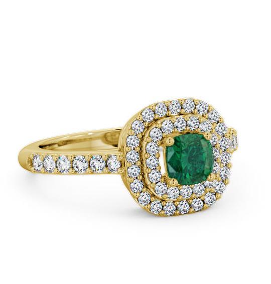 Cluster Emerald and Diamond 1.09ct Ring 9K Yellow Gold GEM9_YG_EM_THUMB1