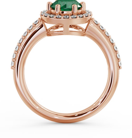 Halo Emerald and Diamond 1.06ct Ring 9K Rose Gold GEMCL43_RG_EM_THUMB1 