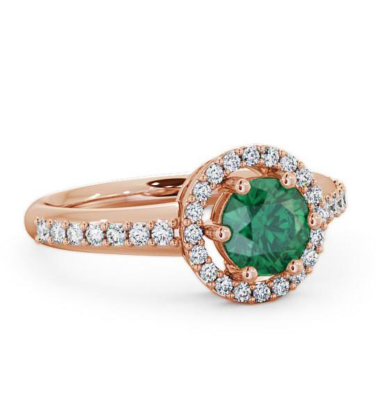 Halo Emerald and Diamond 1.06ct Ring 18K Rose Gold GEMCL43_RG_EM_THUMB1