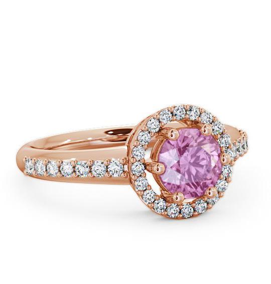Halo Pink Sapphire and Diamond 1.31ct Ring 18K Rose Gold GEMCL43_RG_PS_THUMB1