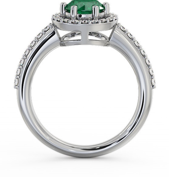 Halo Emerald and Diamond 1.06ct Ring 18K White Gold GEMCL43_WG_EM_THUMB1 