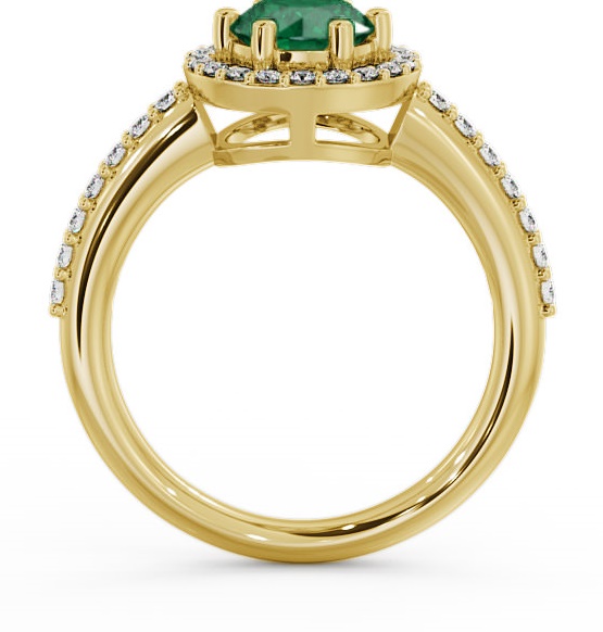 Halo Emerald and Diamond 1.06ct Ring 9K Yellow Gold GEMCL43_YG_EM_THUMB1 