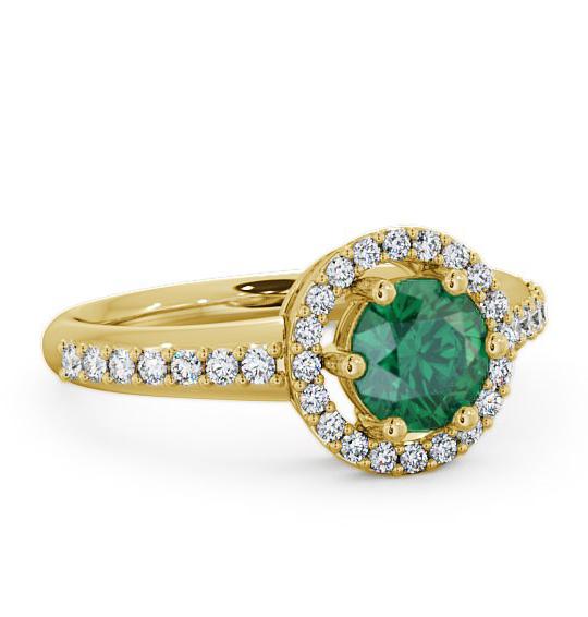 Halo Emerald and Diamond 1.06ct Ring 9K Yellow Gold GEMCL43_YG_EM_THUMB1