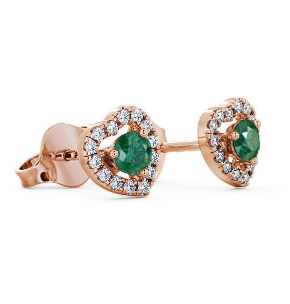 Halo Emerald and Diamond 0.50ct Earrings 18K Rose Gold GEMERG1_RG_EM_THUMB1 
