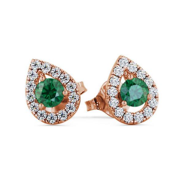 Halo Emerald and Diamond 0.82ct Earrings 9K Rose Gold GEMERG4_RG_EM_THUMB1
