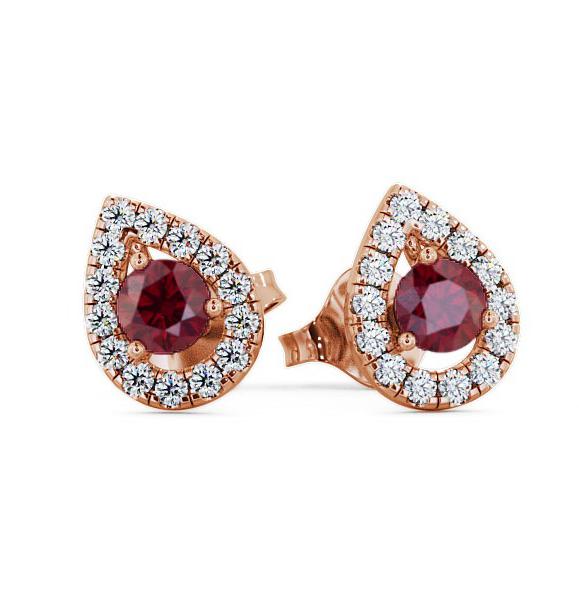 Halo Ruby and Diamond 0.96ct Earrings 18K Rose Gold GEMERG4_RG_RU_THUMB2 