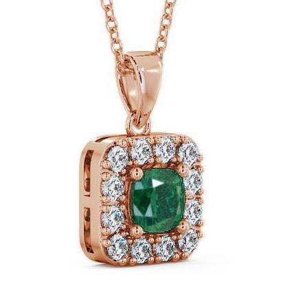 Halo Emerald and Diamond 1.60ct Pendant 9K Rose Gold GEMPNT14_RG_EM_THUMB1 