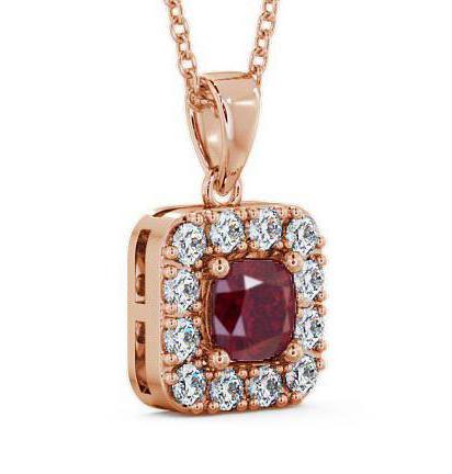 Halo Ruby and Diamond 1.90ct Pendant 18K Rose Gold GEMPNT14_RG_RU_THUMB1 