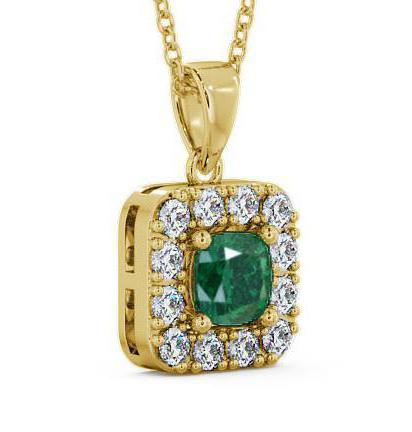 Halo Emerald and Diamond 1.60ct Pendant 18K Yellow Gold GEMPNT14_YG_EM_THUMB1 