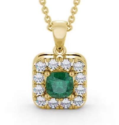 Halo Emerald and Diamond 1.60ct Pendant 9K Yellow Gold GEMPNT14_YG_EM_THUMB1