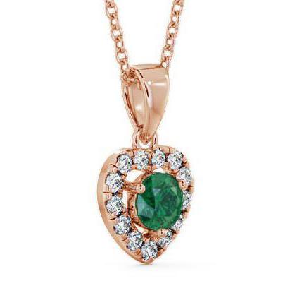 Halo Emerald and Diamond 0.73ct Pendant 18K Rose Gold GEMPNT2_RG_EM_THUMB1 