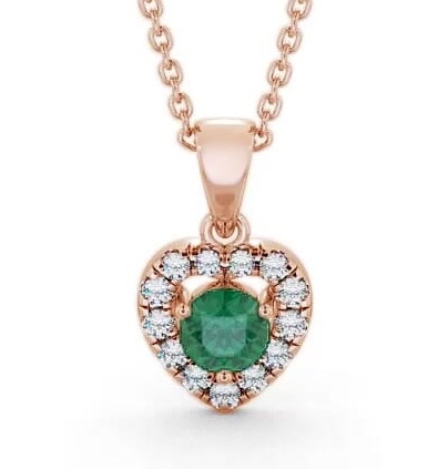 Halo Emerald and Diamond 0.73ct Pendant 18K Rose Gold GEMPNT2_RG_EM_THUMB2 