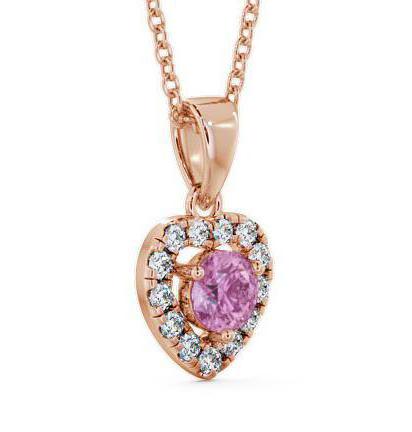 Halo Pink Sapphire and Diamond 0.90ct Pendant 9K Rose Gold GEMPNT2_RG_PS_THUMB1 