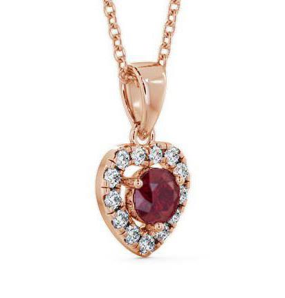 Halo Ruby and Diamond 0.90ct Pendant 18K Rose Gold GEMPNT2_RG_RU_THUMB1 