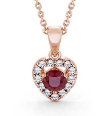 Halo Ruby and Diamond 0.90ct Pendant 18K Rose Gold GEMPNT2_RG_RU_THUMB2 