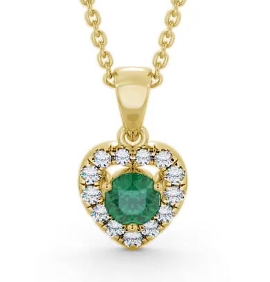 Halo Emerald and Diamond 0.73ct Pendant 9K Yellow Gold GEMPNT2_YG_EM_THUMB1