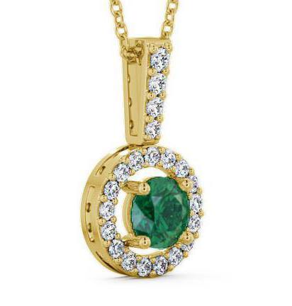 Halo Emerald and Diamond 1.25ct Pendant 9K Yellow Gold GEMPNT3_YG_EM_THUMB1 