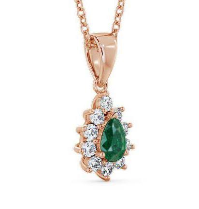 Cluster Emerald and Diamond 0.80ct Pendant 18K Rose Gold GEMPNT6_RG_EM_THUMB1 