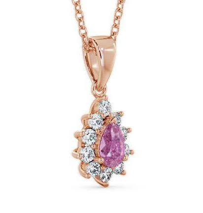 Cluster Pink Sapphire and Diamond 0.85ct Pendant 9K Rose Gold GEMPNT6_RG_PS_THUMB1 