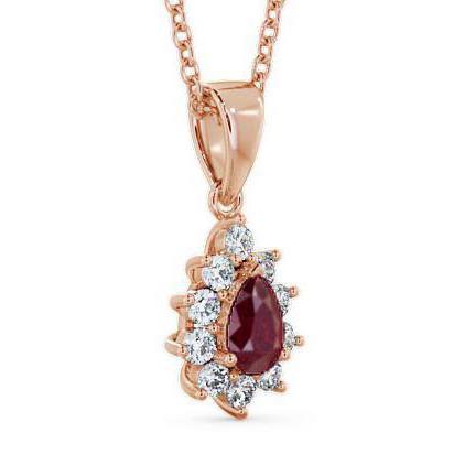 Cluster Ruby and Diamond 0.85ct Pendant 18K Rose Gold GEMPNT6_RG_RU_THUMB1 