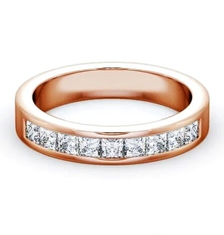 Half Eternity Princess Diamond Channel Set Ring 18K Rose Gold HE10_RG_THUMB1