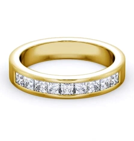 Half Eternity Princess Diamond Channel Set Ring 9K Yellow Gold HE10_YG_THUMB1