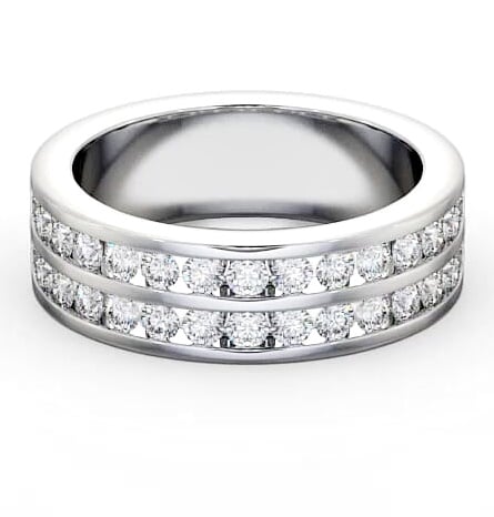 Half Eternity Round Diamond Double Channel Ring 18K White Gold HE11_WG_THUMB1