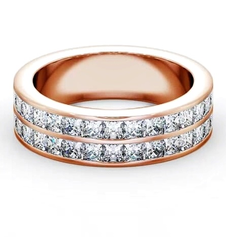 Half Eternity Princess Diamond Double Channel Ring 9K Rose Gold HE12_RG_THUMB2 