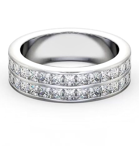 Half Eternity Princess Diamond Double Channel Ring 18K White Gold HE12_WG_THUMB2 
