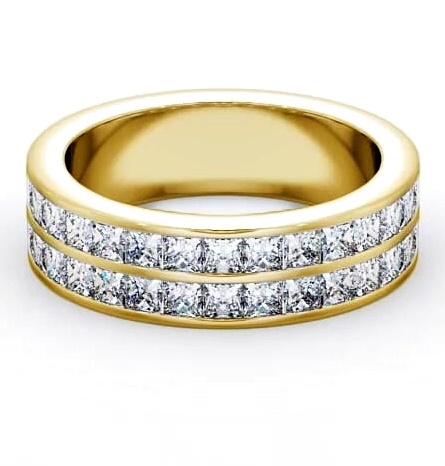 Half Eternity Princess Diamond Double Channel Ring 18K Yellow Gold HE12_YG_THUMB2 