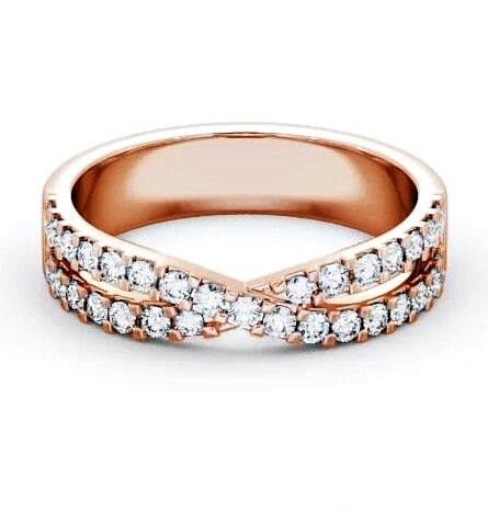 Half Eternity 0.35ct Round Diamond Cross Over Ring 9K Rose Gold HE13_RG_THUMB2 
