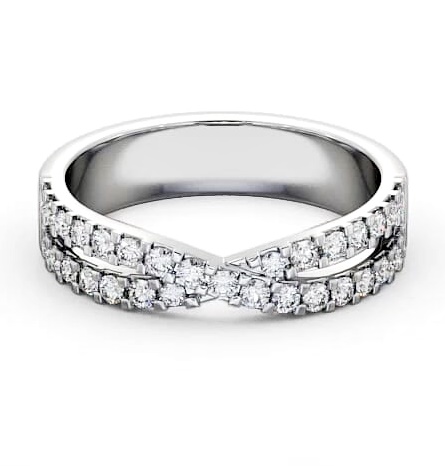Half Eternity 0.35ct Round Diamond Cross Over Ring 18K White Gold HE13_WG_THUMB2 