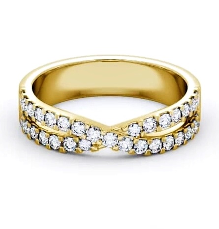 Half Eternity 0.35ct Round Diamond Cross Over Ring 9K Yellow Gold HE13_YG_THUMB2 