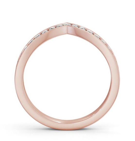 Half Eternity Round Diamond Wishbone Design Ring 9K Rose Gold HE15_RG_THUMB1 