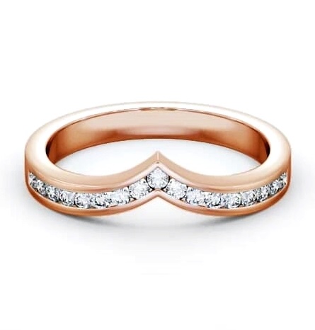 Half Eternity Round Diamond Wishbone Design Ring 18K Rose Gold HE15_RG_THUMB1