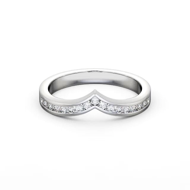 Half Eternity Round Diamond Ring 18K White Gold - Aileen HE15_WG_HAND