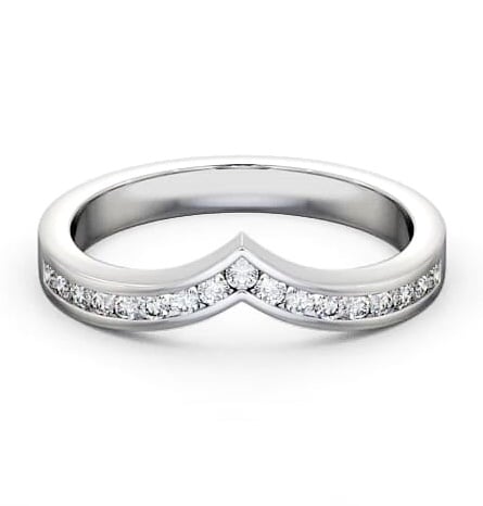 Half Eternity Round Diamond Wishbone Design Ring Platinum HE15_WG_THUMB1