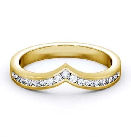Half Eternity Round Diamond Wishbone Design Ring 18K Yellow Gold HE15_YG_THUMB1