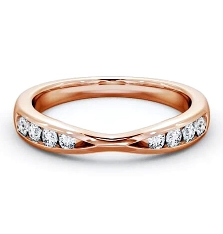 Half Eternity Round Diamond 0.25ct Pinched Design Ring 18K Rose Gold HE16_RG_THUMB1