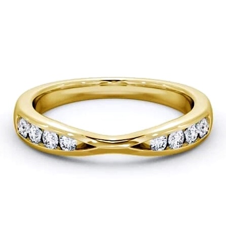 Half Eternity Round Diamond 0.25ct Pinched Design Ring 18K Yellow Gold HE16_YG_THUMB1