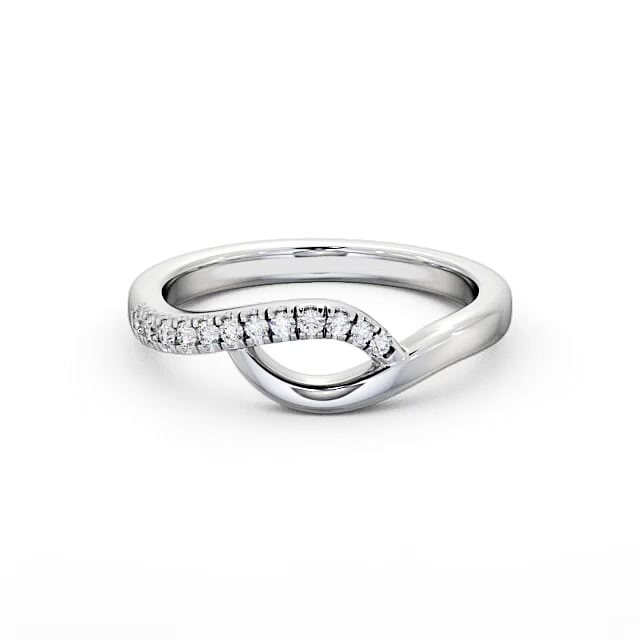 Half Eternity 0.12ct Round Diamond Ring 18K White Gold - Ivette HE22_WG_HAND