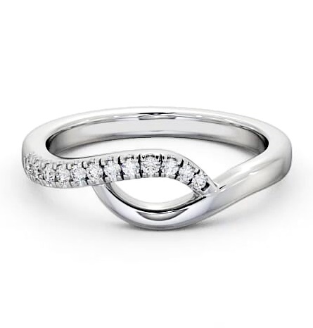 Half Eternity 0.12ct Round Diamond Overlapping Design Ring Platinum HE22_WG_THUMB2 