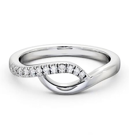Half Eternity 0.12ct Round Diamond Overlapping Design Ring Palladium HE22_WG_THUMB1