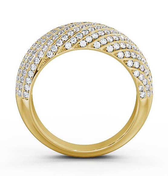 Half Eternity Pave 0.75ct Round Diamond Ring 18K Yellow Gold HE23_YG_THUMB1 