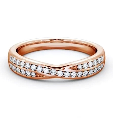 Half Eternity 0.18ct Round Diamond Pinched Style Ring 9K Rose Gold HE25_RG_THUMB1
